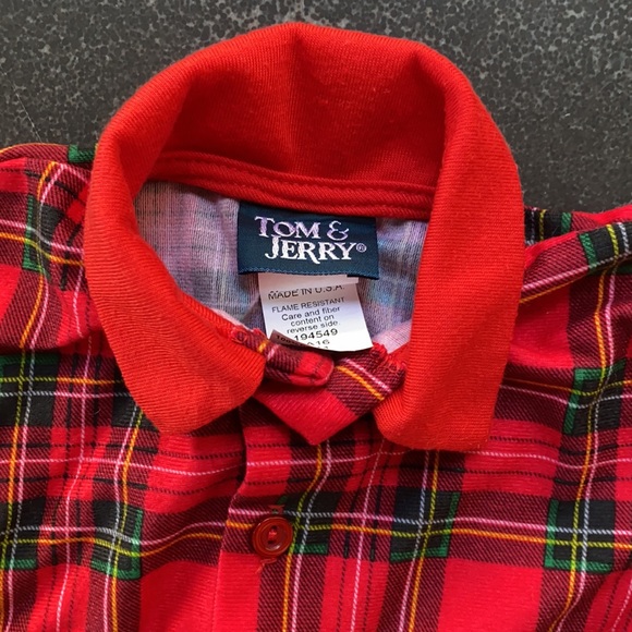 Tom & Jerry Plaid Onesie Romper & Hat - 3 months - Picture 4 of 5